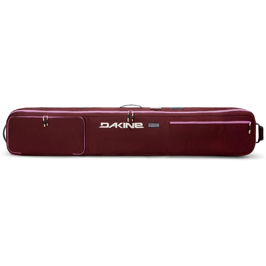 Maroon ski bag with Dakine logo on a white background
