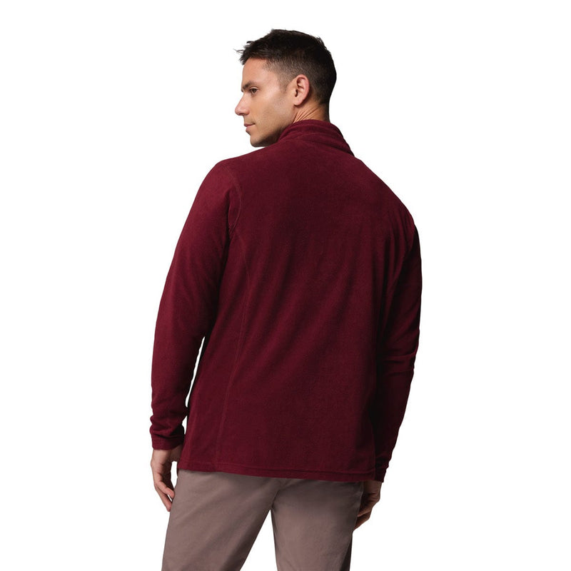 Load image into Gallery viewer, Man wearing a burgundy fleece jacket on a white background
