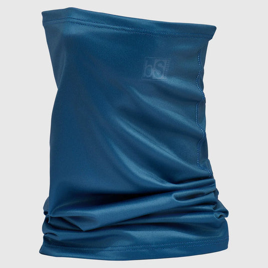 Blue neck gaiter on a light gray background
