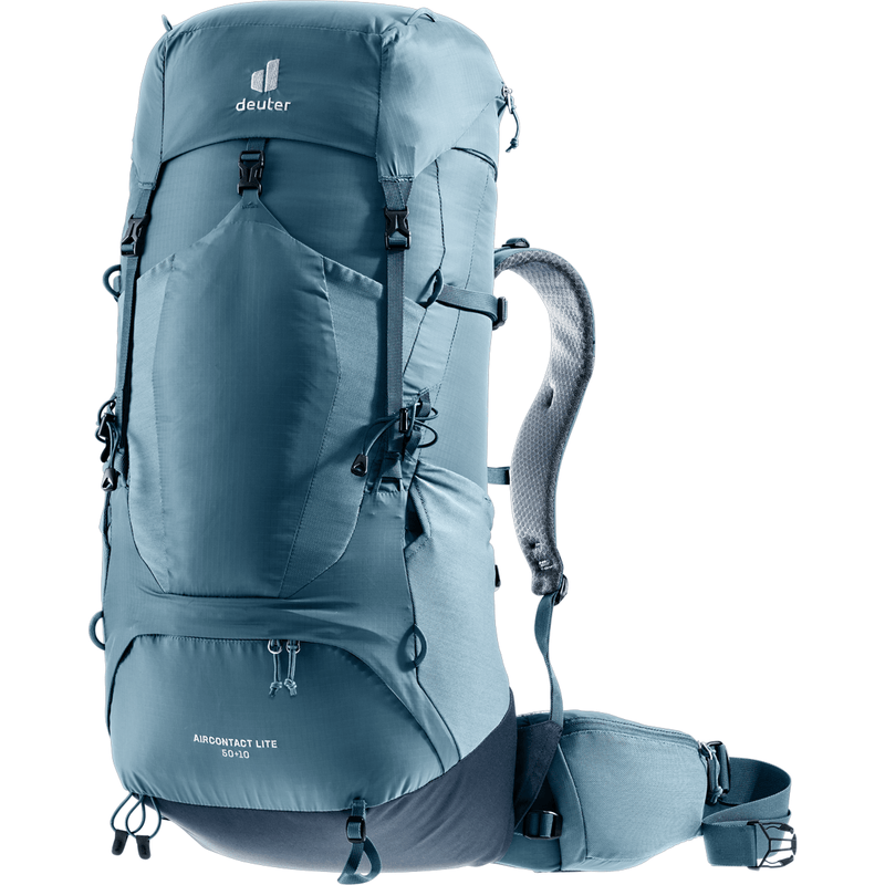 Load image into Gallery viewer, Blue hiking backpack with Deuter logo on a white background
