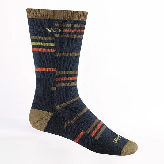 Sock with striped pattern on a white background
