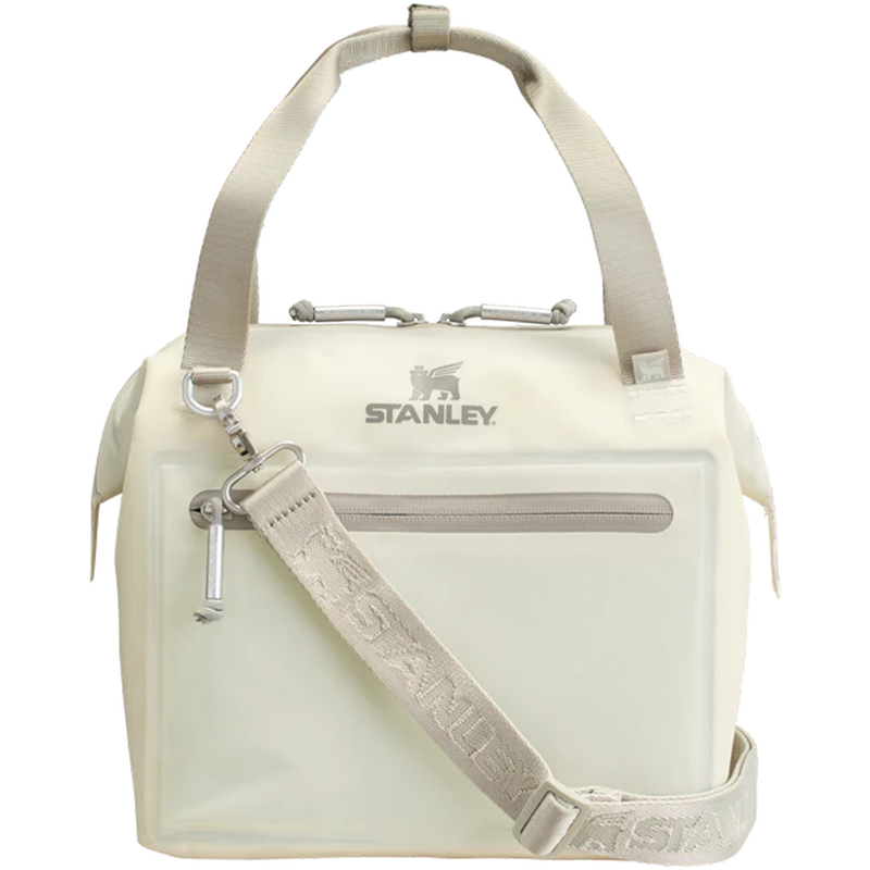 Load image into Gallery viewer, White backpack with shoulder strap and Stanley logo on a white background
