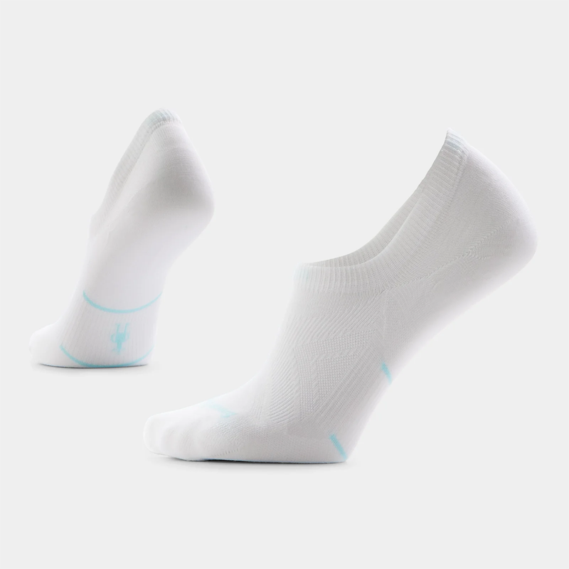Load image into Gallery viewer, White ankle socks with light blue accents on a white background
