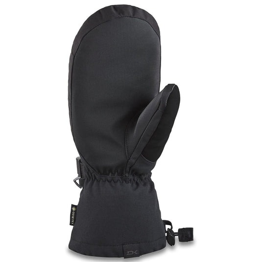 Black ski mitt on a white background