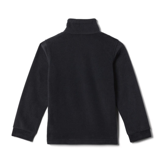 Black fleece jacket on a white background