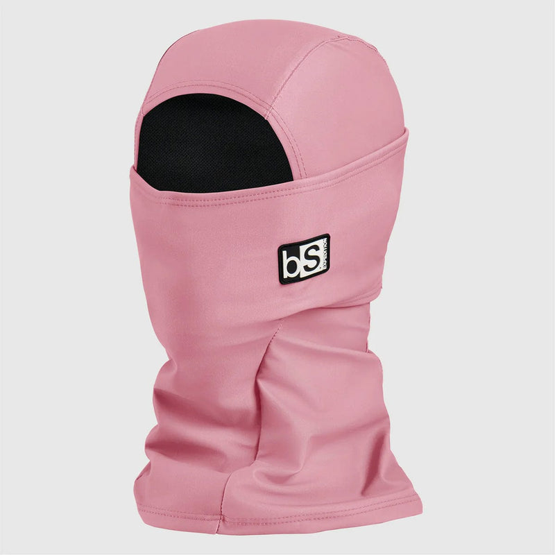 Load image into Gallery viewer, Pink balaclava with a logo on a light gray background
