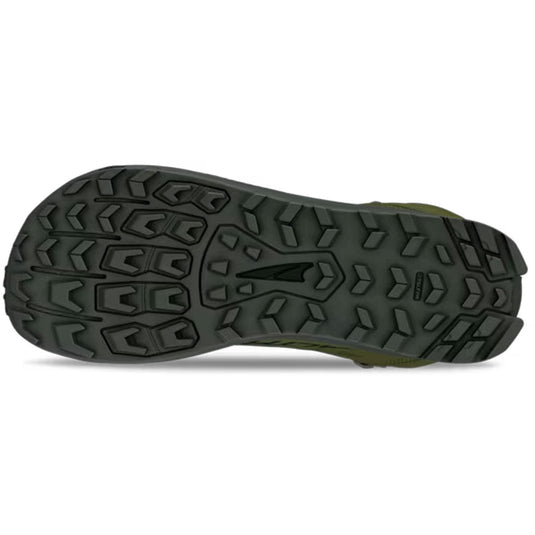 Close-up of a shoe sole with tread pattern on a white background
