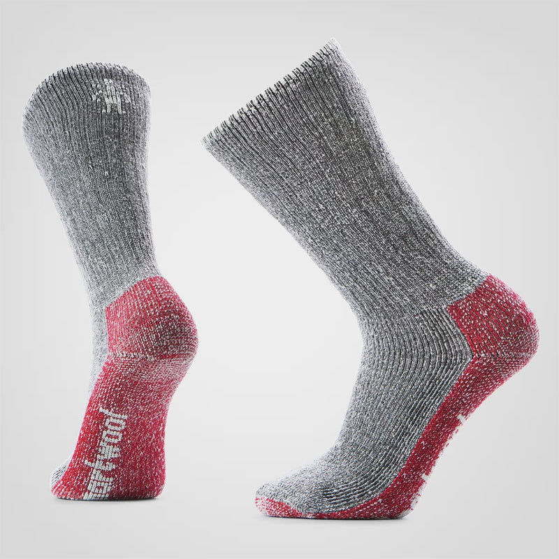 Load image into Gallery viewer, Gray and red socks with &#39;Hi-Tec&#39; branding on a light gray background
