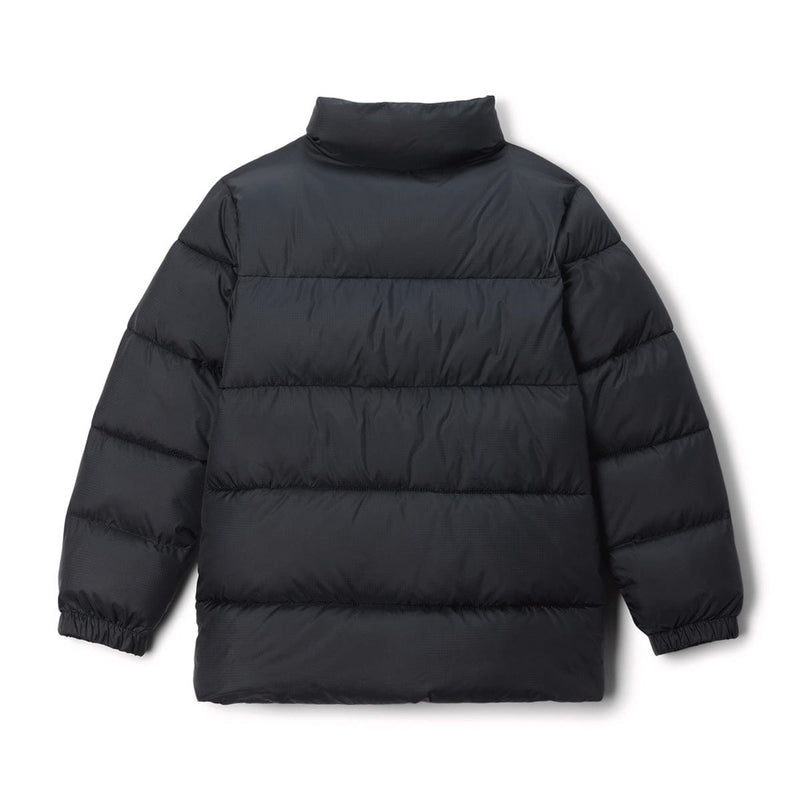Load image into Gallery viewer, Black puffer jacket on a white background
