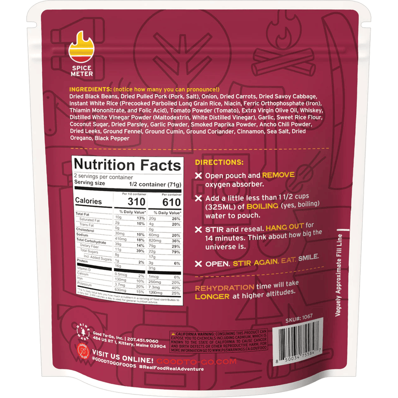 Load image into Gallery viewer, Back of a food package with nutrition facts, directions, and branding on a white background
