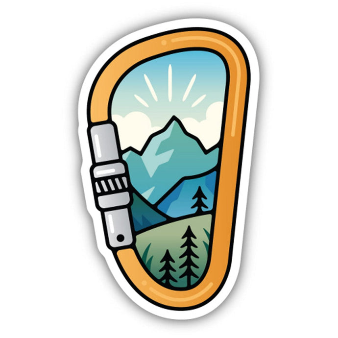 Carabiner Mountain Scene Sticker