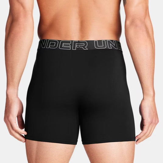 Black Under Armour boxer briefs on a plain background