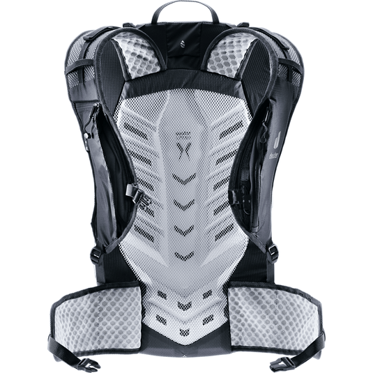 Black and gray hydration backpack on a white background