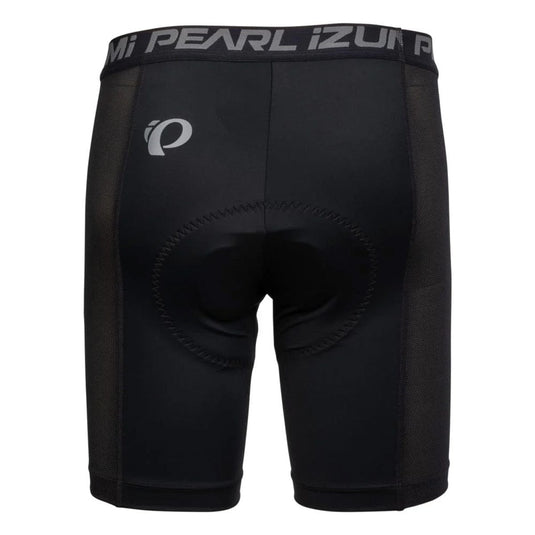 Black cycling shorts with Pearl Izumi logo on a white background