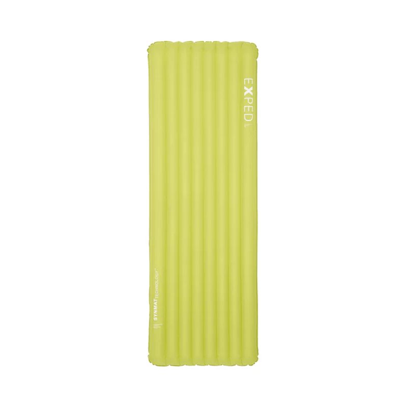 Load image into Gallery viewer, Yellow inflatable mattress with 'Exped' branding on a white background
