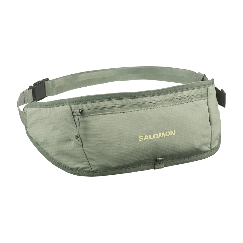 Load image into Gallery viewer, Green waist bag with 'Salomon' branding on a white background
