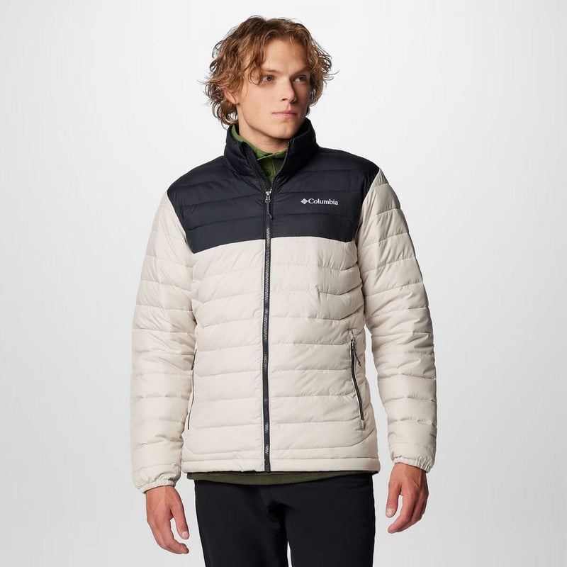 Load image into Gallery viewer, Man wearing a Columbia jacket on a white background
