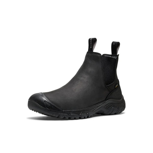 Black Chelsea boot on a white background