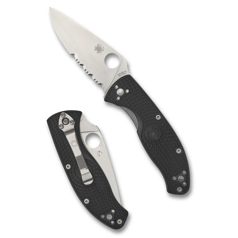 Load image into Gallery viewer, Folding knife with black handle and silver blade on a white background
