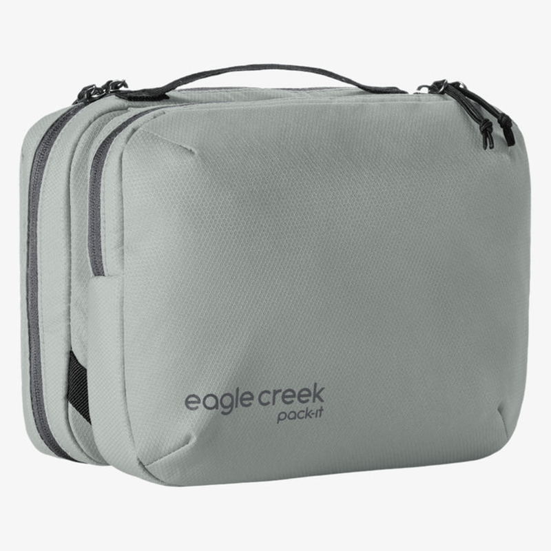 Load image into Gallery viewer, Gray travel packing cube with 'eagle creek' branding on a white background
