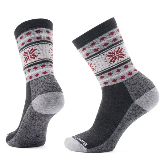 Pair of socks with a pattern on a white background
