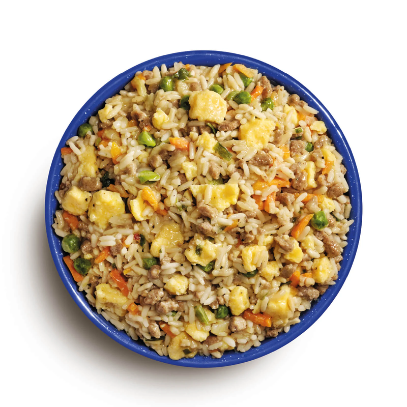 Load image into Gallery viewer, Bowl of fried rice with vegetables and meat on a white background
