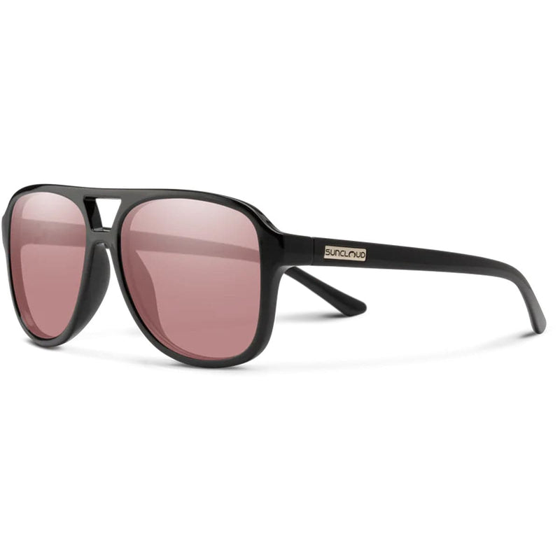 Load image into Gallery viewer, Black sunglasses with pink lenses on a white background
