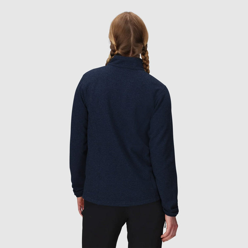 Load image into Gallery viewer, Person wearing a navy blue fleece jacket on a white background
