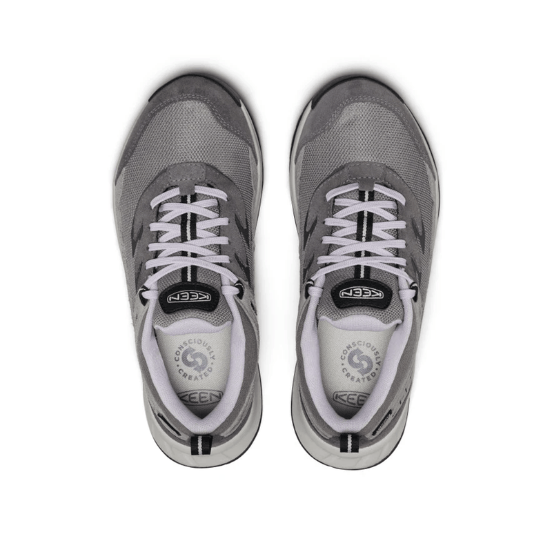 Load image into Gallery viewer, Pair of gray running shoes with white soles on a white background
