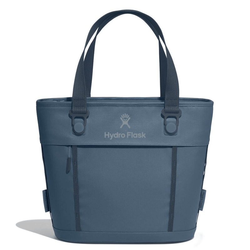 Load image into Gallery viewer, Blue tote bag with Hydro Flask logo on a white background
