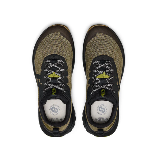 Pair of Keen hiking shoes on a white background