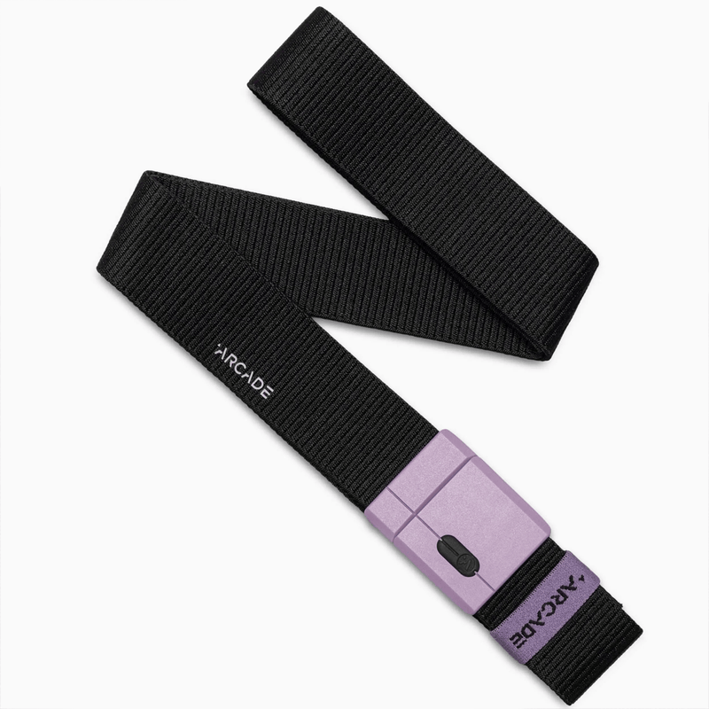 Load image into Gallery viewer, Black and purple belt with 'Arcade' branding on a white background
