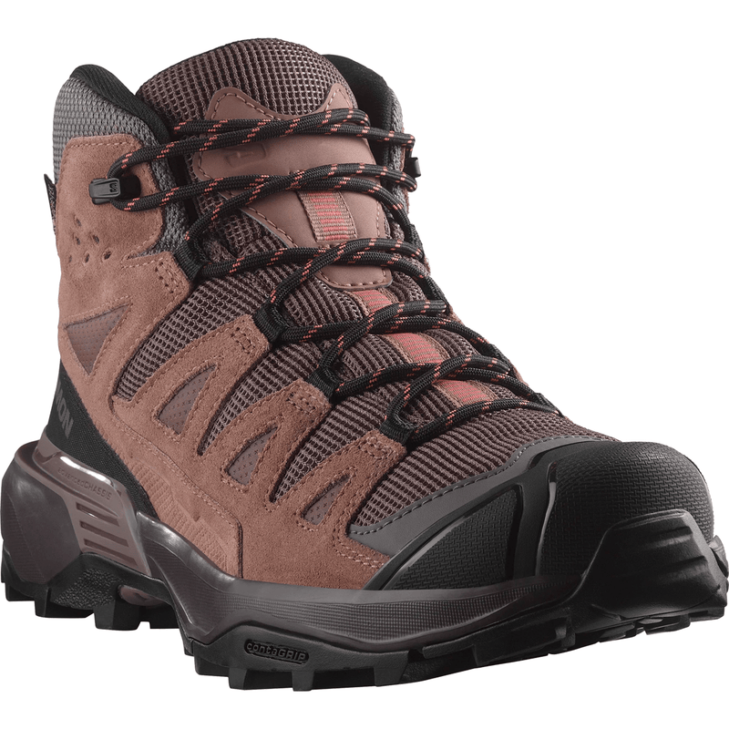 Load image into Gallery viewer, Brown hiking boot with black laces on a white background
