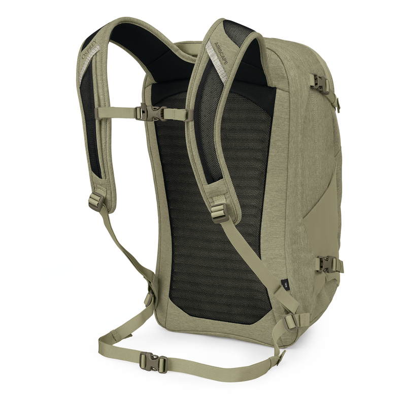 Load image into Gallery viewer, Green backpack with black accents on a white background
