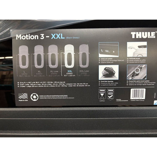 Thule Motion 3 XXL Rooftop Cargo Box – Open Box with Light Cometic Damage