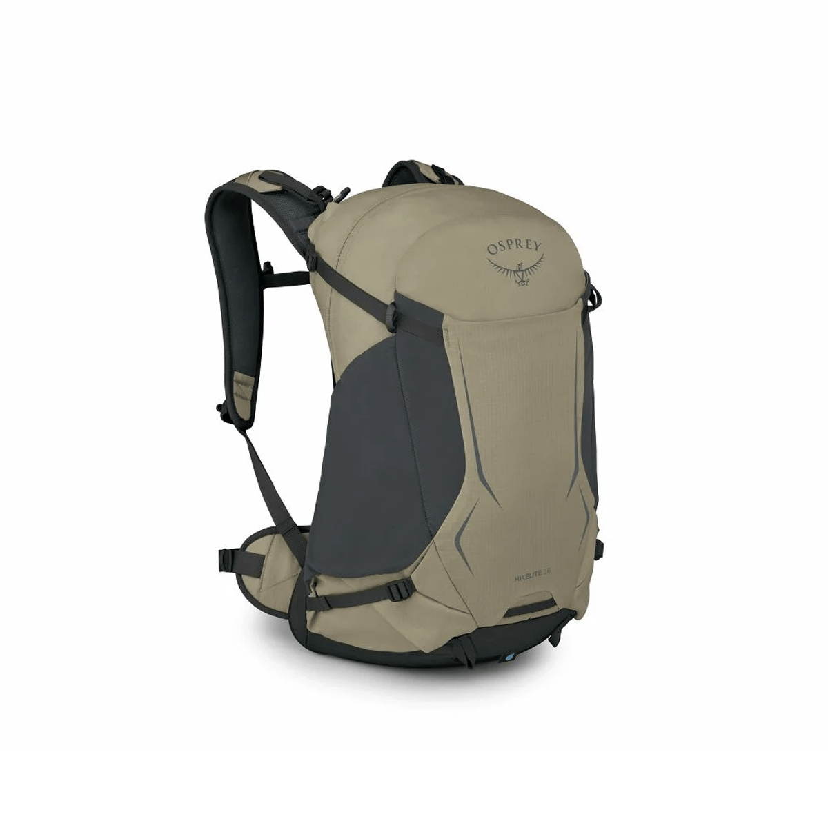 osprey backpack daypack carry on hike Hikelite 28L Durable Hiking Spacermesh shoulder straps with integrated handle. Hikelite 26 Hiking Backpack Olive