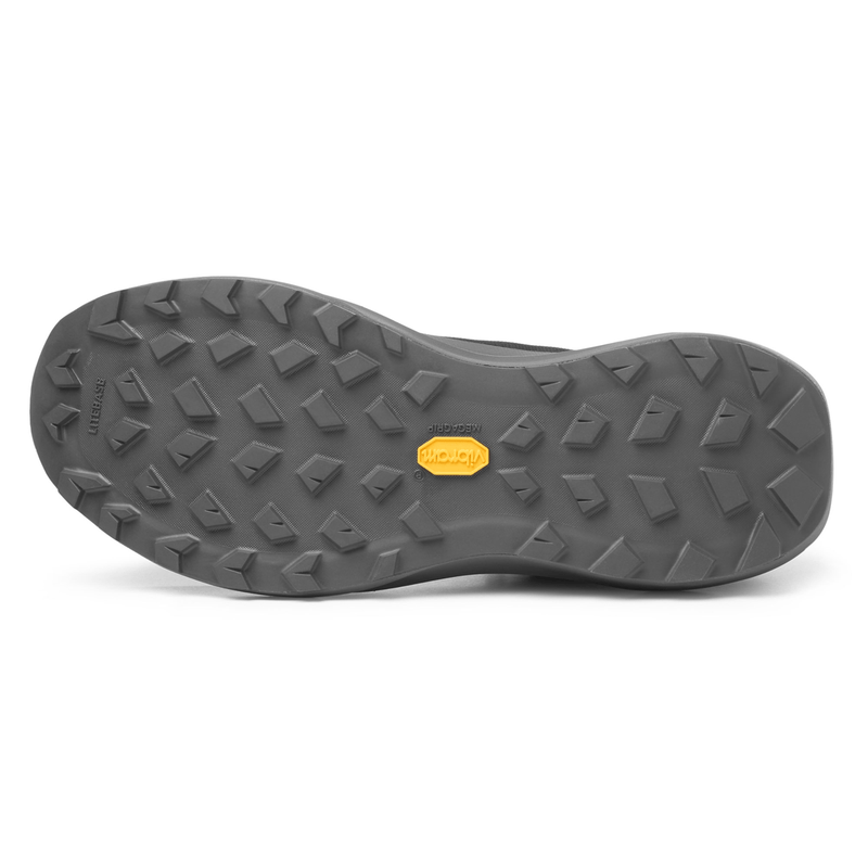 Load image into Gallery viewer, Close-up of a gray shoe sole with a brand logo on a white background
