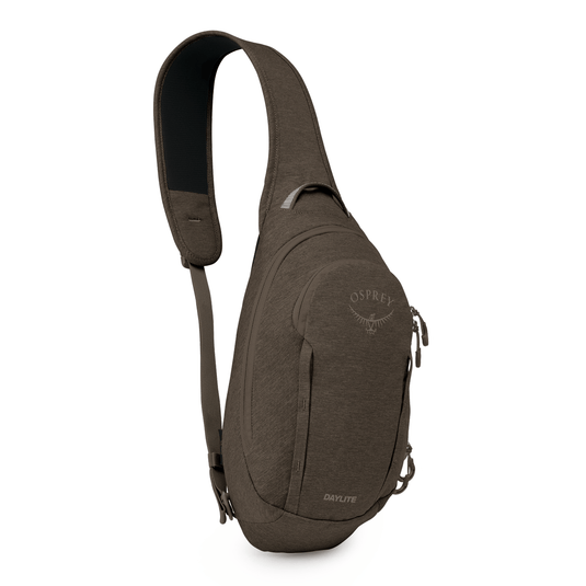 Brown sling bag with Osprey logo on a white background