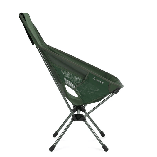 Green camping chair with Helinox logo on a white background