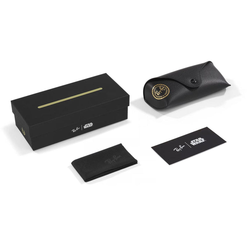 Load image into Gallery viewer, Ray-Ban eyewear packaging set with black box, case, and pouch on a white background
