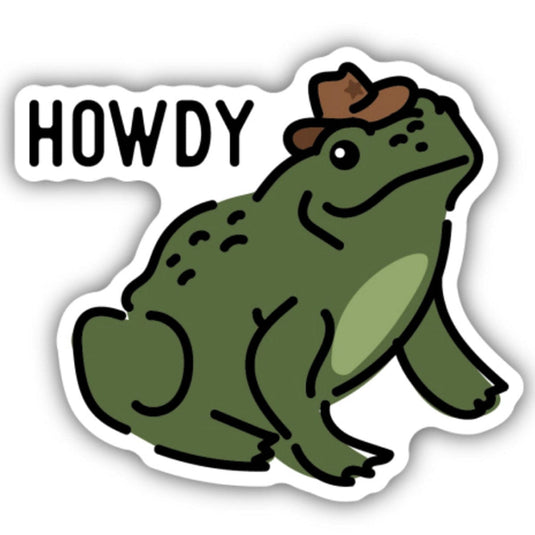 Howdy Frog Cowboy Sticker