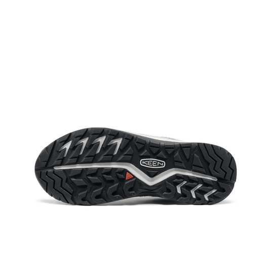 Black shoe sole with Keen logo on a white background