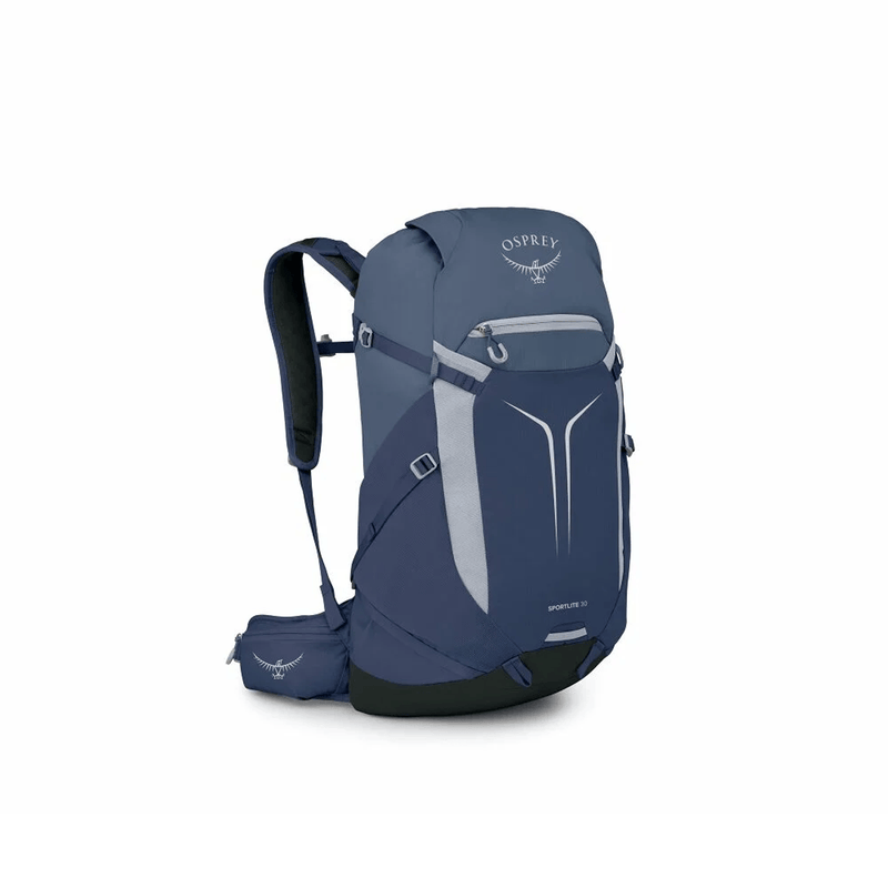 Load image into Gallery viewer, Blue Osprey backpack on a white background
