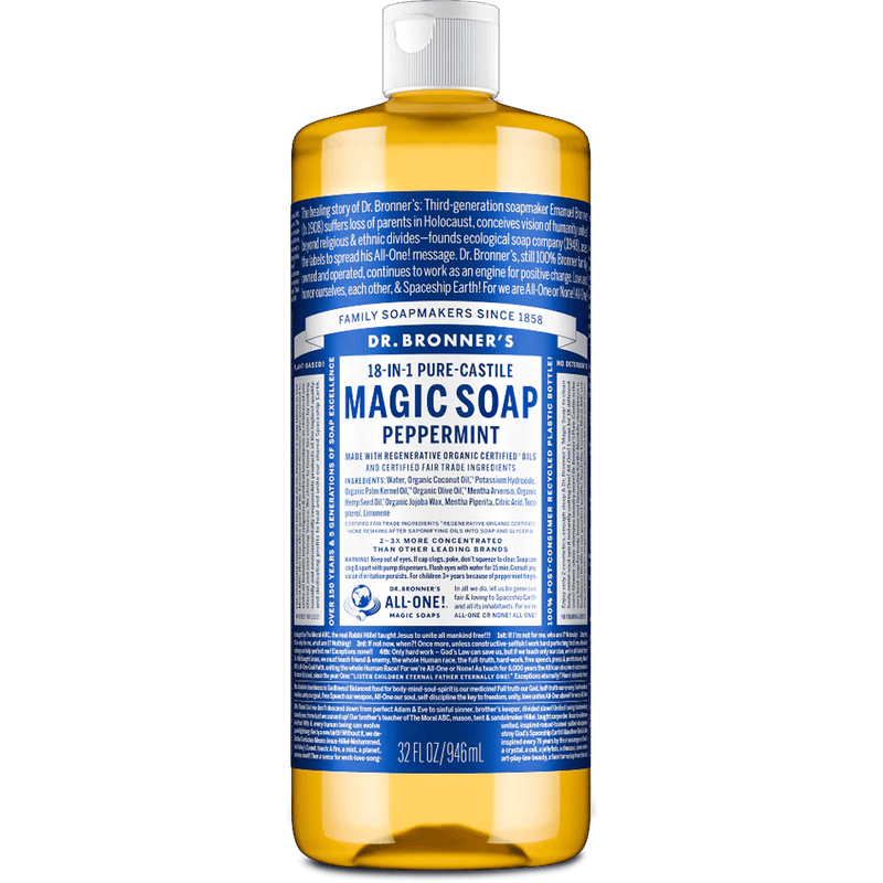 Load image into Gallery viewer, Dr. Bronner's Magic Soap Peppermint bottle on a white background
