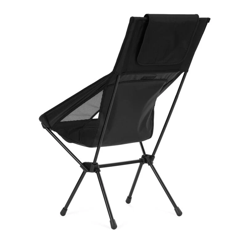 Load image into Gallery viewer, Black camping chair with mesh back on a white background

