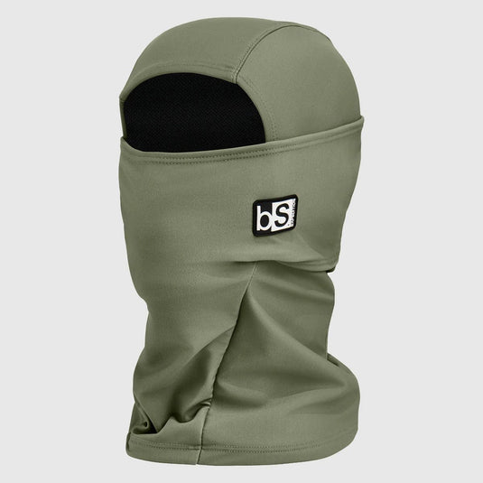 Green balaclava with a logo on a white background