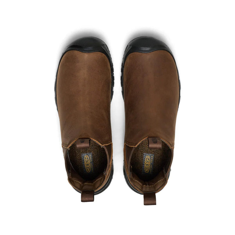 Load image into Gallery viewer, Pair of brown ankle boots with black soles on a white background

