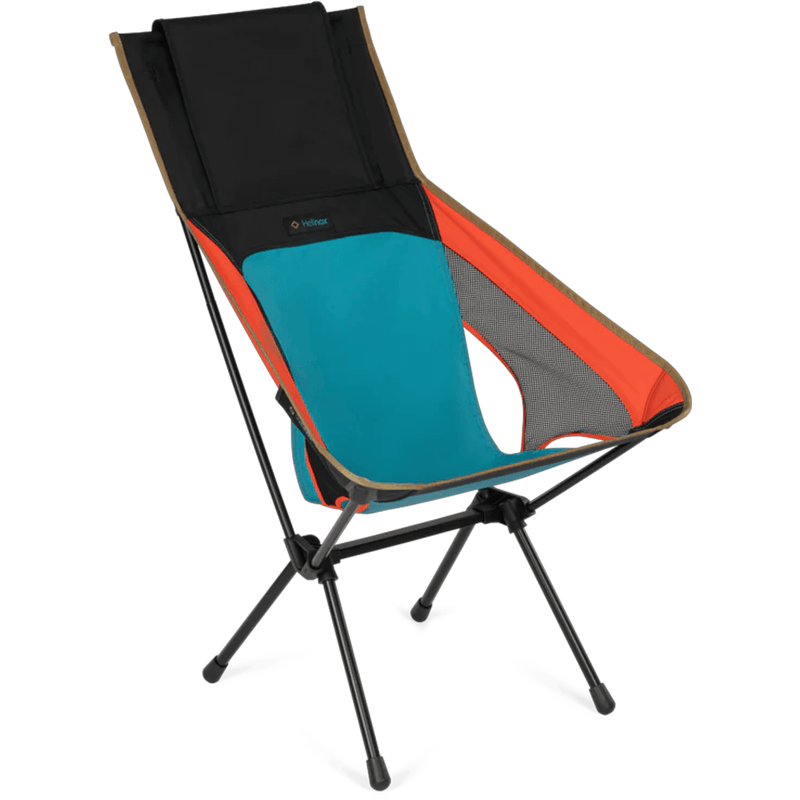Load image into Gallery viewer, Colorful camping chair with a black frame on a white background
