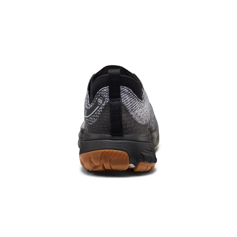Load image into Gallery viewer, Black athletic shoe with a brown sole on a white background

