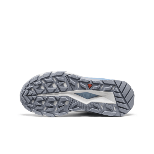 Close-up of a shoe sole with tread pattern on a white background